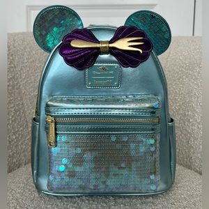 NWT DCL Disney Cruise Line Exclusive Little Mermaid Ariel Sequin Loungefly